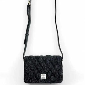 Harris Tweed Stepp-Schultertasche in Anthrazit