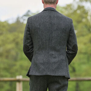 Harris Tweed Sakko ''London'' In Anthra Herringbone