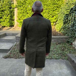 Harris Tweed Blazermantel “Barney” Für Herren In Green Overcheck