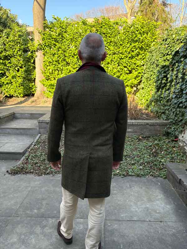 Harris Tweed Blazermantel “Barney” Für Herren In Green Overcheck