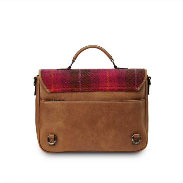 Harris Tweed Laptoptasche, Fuchsia Tartan