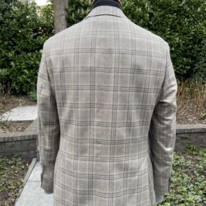 Wellington Seiden Sommer Sakko Beige Glen Check