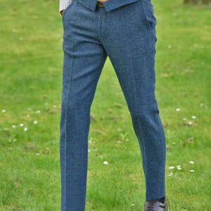 Harris Tweed Hose ''Mr. Miller " In Blue Shadow
