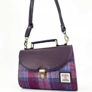 Mini-Tagestasche aus Harris Tweed in Pastellrosa