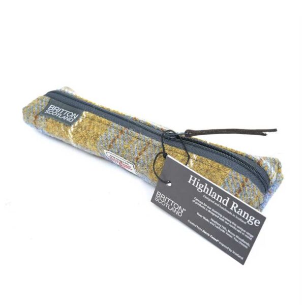 Harris Tweed Highland Range Slim Federmäppchen, Senfkaro