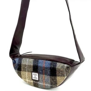 Harris Tweed Umhängetasche in Blau/Braun kariert