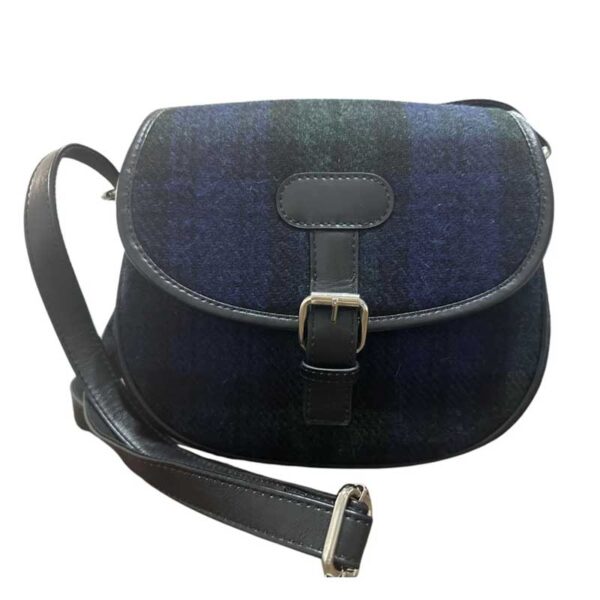Harris Tweed Rowan Satteltasche Black Watch
