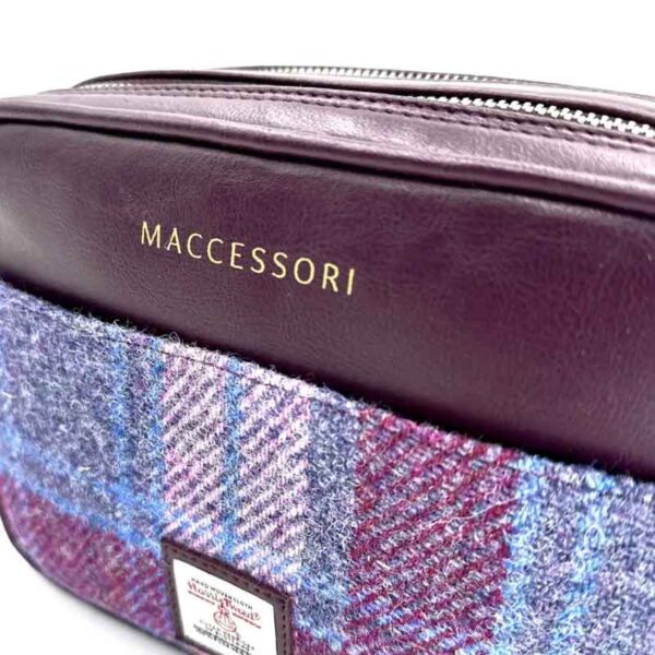Kameratasche aus Harris Tweed in Pastellrosa