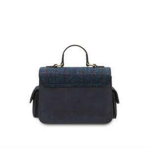Harris Tweed Crossbody, The Melrose, Marineblaues Überkaro