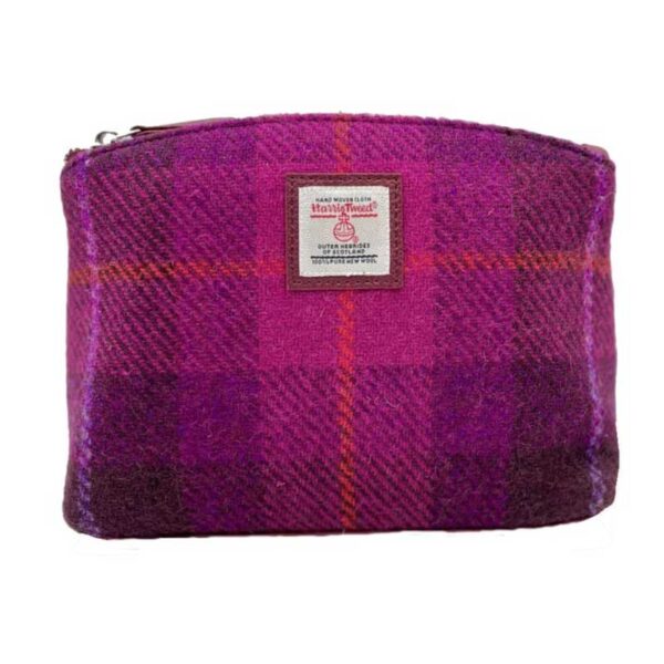 Harris Tweed Kosmetiktasche in Lila Karo