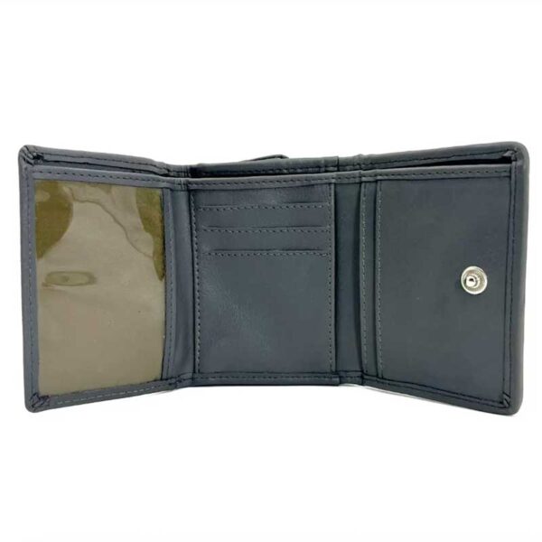 Harris Tweed Trifold Geldbörse, Türkis Mit Fischgrätmuster