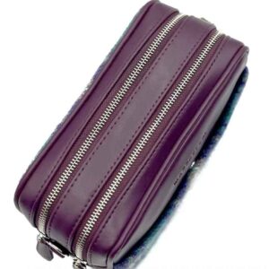 Harris Tweed Kameratasche in Grün/Lila Karomuster