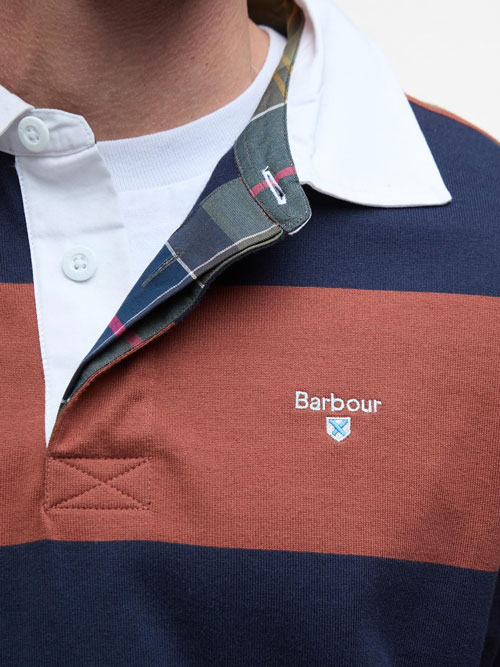 Barbour Rugby Polo Navy Rust