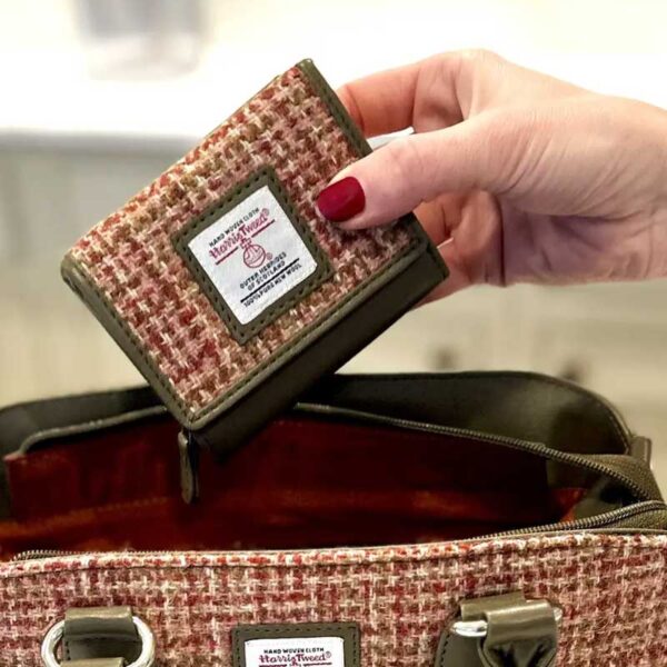 Harris Tweed Trifold Geldbörse, Ahorn