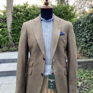 Wellington Seiden Sommer Sakko Sand Check