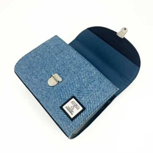 Harris Tweed Mini-Tagestasche in Himmelblau