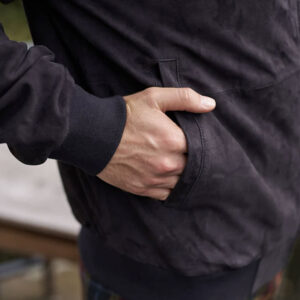 Herren Lederblouson ”Bomber” Aus Ziegenvelours In Navy