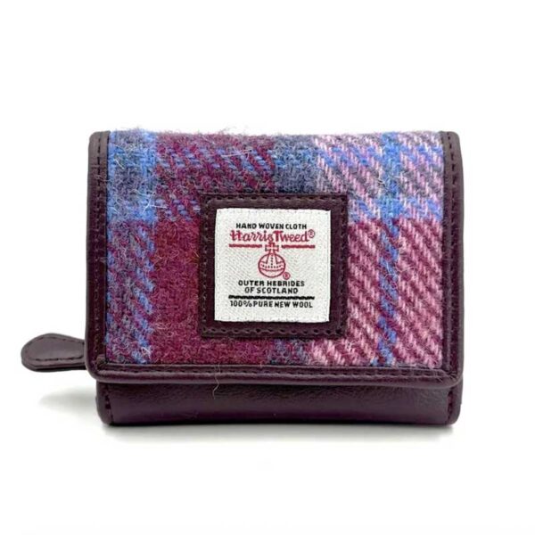 Harris Tweed Trifold Geldbörse, Pastellrosa