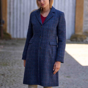 Harris Tweed Damenmantel '' Emilia'' In Scottish Blue