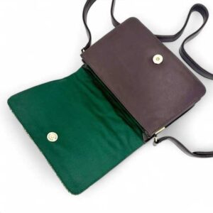 Harris Tweed Stepp-Schultertasche in Country Green