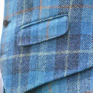 Harris Tweed Weste ''Wales'' In Jeans Herringbone