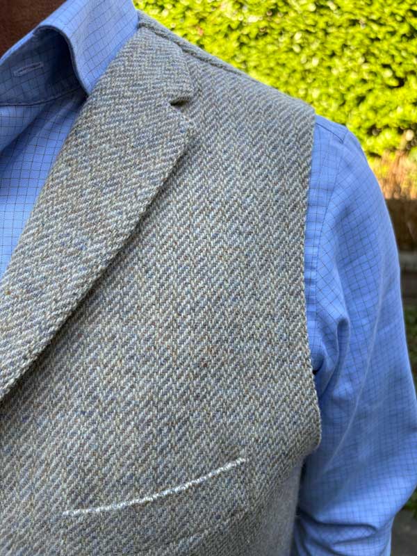 Harris Tweed Weste ''Wales'' In Cream Tweed