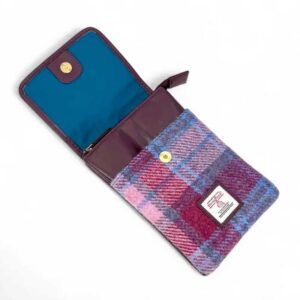 Mini-Umhängetasche aus Harris Tweed in Pastellrosa