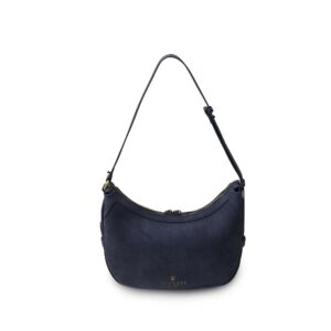 Harris Tweed Schultertasche, Modell Ellon, Islander, Navy Over-Check