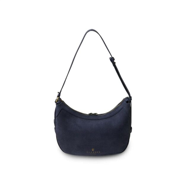 Harris Tweed Schultertasche, Modell Ellon, Islander, Navy Over-Check
