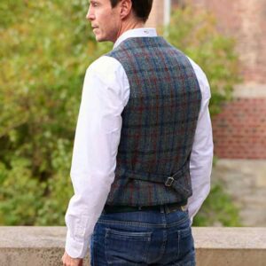 Harris Tweed Weste ''Wales'' In Royal Check