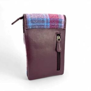 Mini-Umhängetasche aus Harris Tweed in Pastellrosa