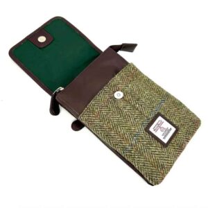 Harris Tweed Mini-Umhängetasche in Country Green