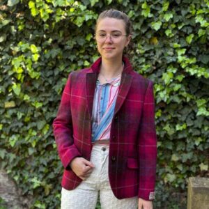 Harris Tweed Damenjacke Claire – Lila Kariert