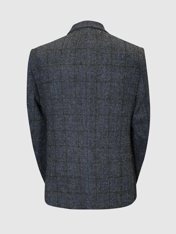 Harris Tweed Colbert, Patrick Jacket - Grau/Blau kariert