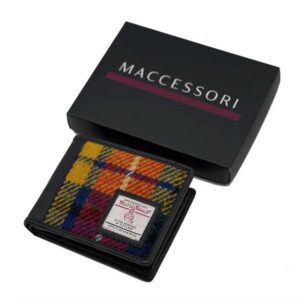 Harris Tweed Bifold-Geldbörse in Safran