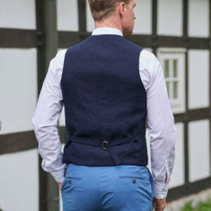 Herren Leinenweste ''Wales'' In Navy