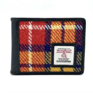 Harris Tweed zweifach faltbare Geldbörse in Safran