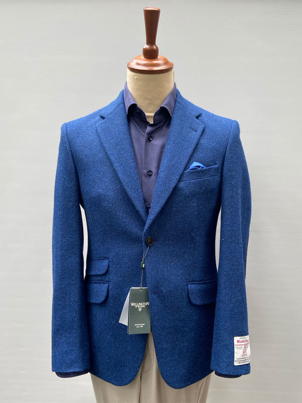 Harris Tweed Sakko ''London'' In Blue Twill
