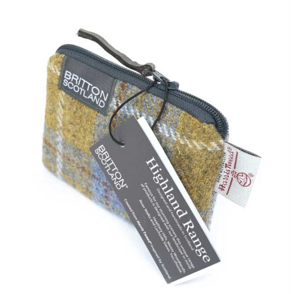 Harris Tweed Highland Kartenhandtasche Senfkaro