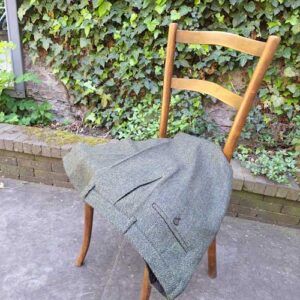 Harris Tweed Hose ''Mr. Miller " In Green Island Herringbone