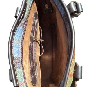 Harris Tweed Shire Henkeltasche – Grün-Blau Kariert
