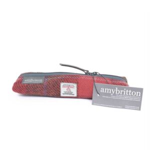 Harris Tweed Highland Range Slim Federmäppchen, rot kariert