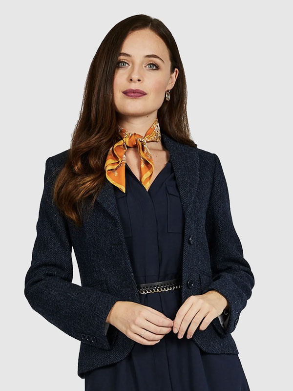 Harris Tweed Jacket Tammy Navy Herringbone