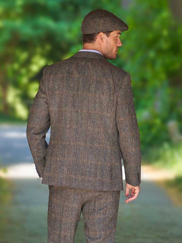 Harris Tweed Sakko ''London'' In Highland Green Herringbone
