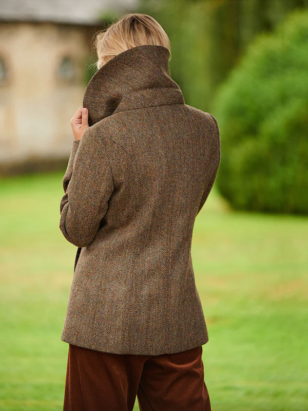 Caban ''Kathy'' Aus Harris Tweed In Evergreen