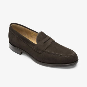 Imperial Choc Brown Suede Saddle Loafer College F fit leather sole