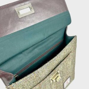 Harris Tweed Satchel Bag in Country Green