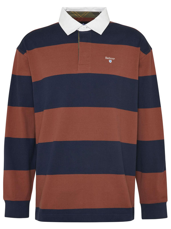 Barbour Rugby Polo Navy Rust