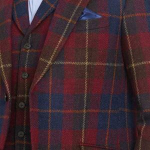 Harris Tweed Sakko ''London'' In Berry Check