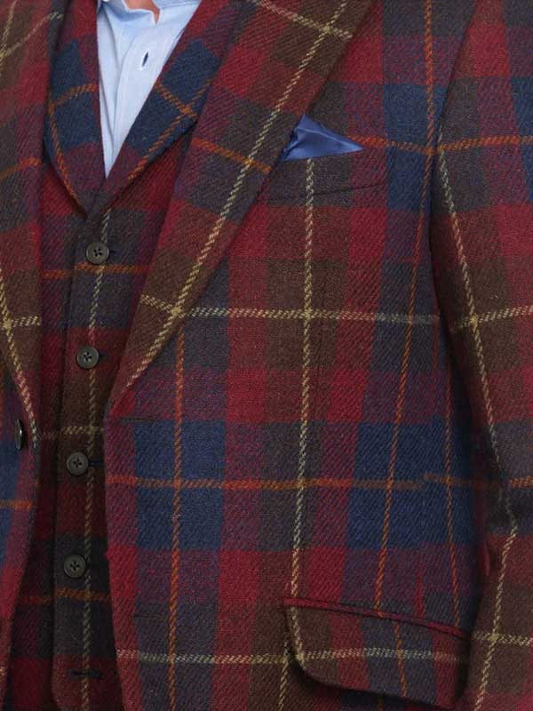 Harris Tweed Sakko ''London'' In Berry Check